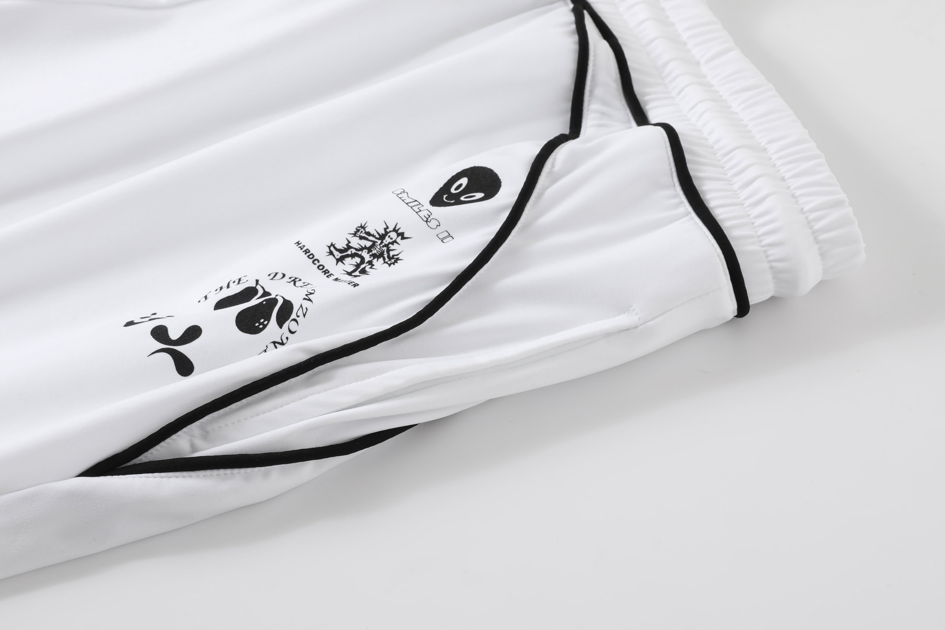 Piped Lux Club Shorts (White)