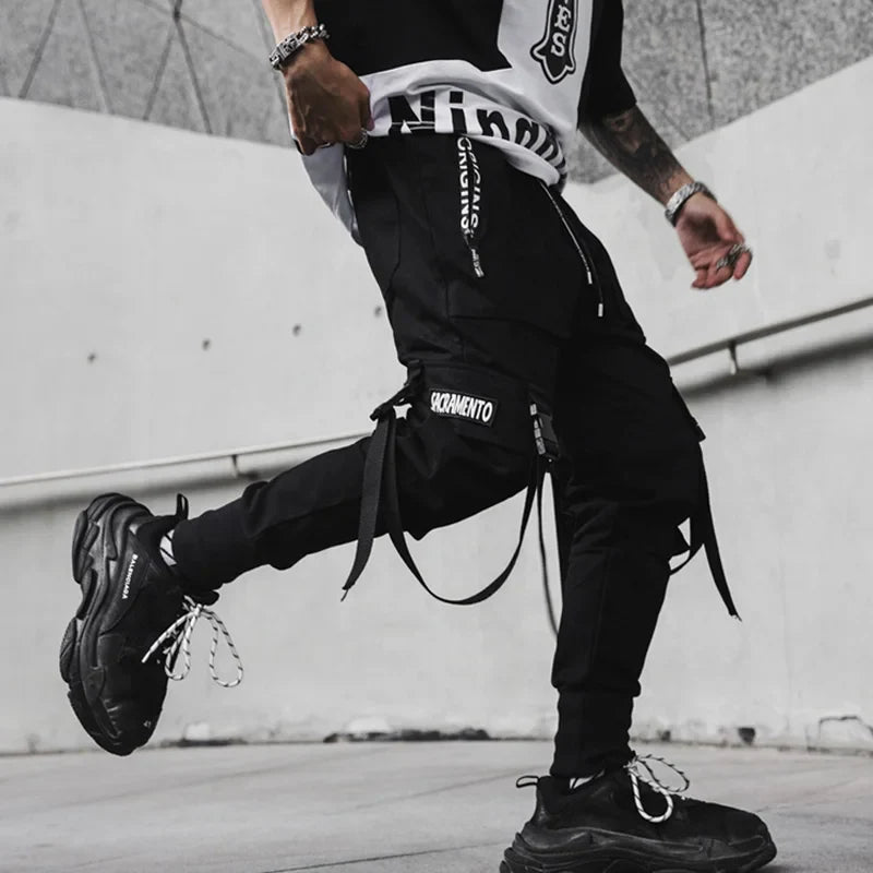 Joggers Men Trendy Streetwear Cargo Pants Teenager Harajuku Japanese Fashion Casual Male Trousers Running Sports Suit