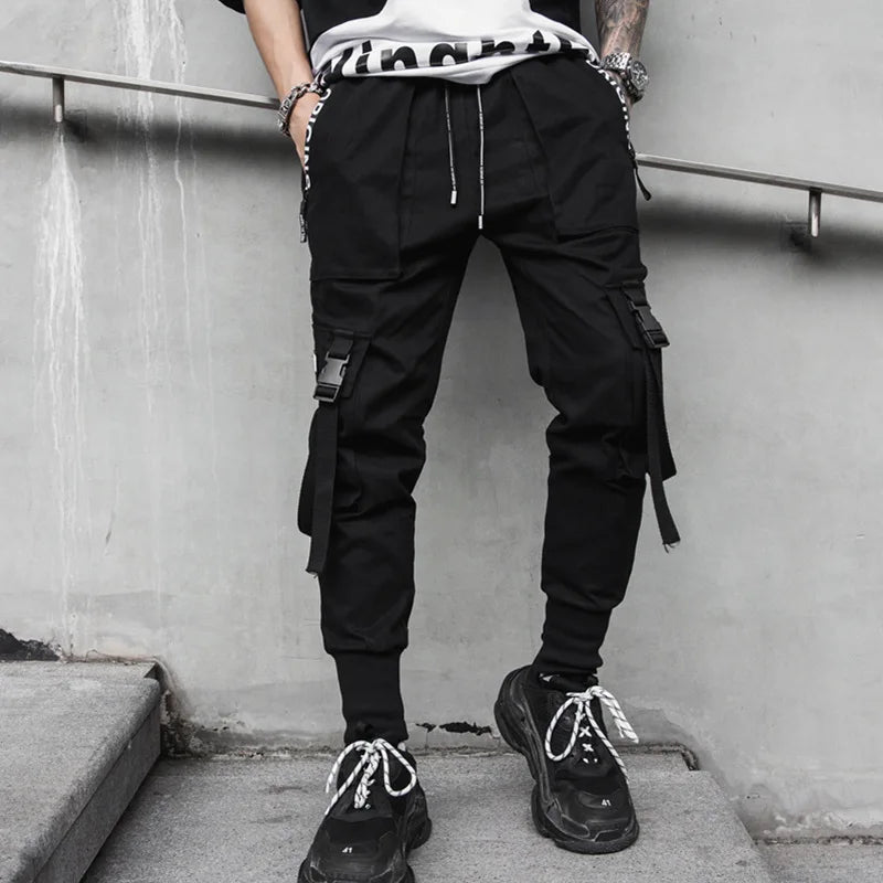 Joggers Men Trendy Streetwear Cargo Pants Teenager Harajuku Japanese Fashion Casual Male Trousers Running Sports Suit