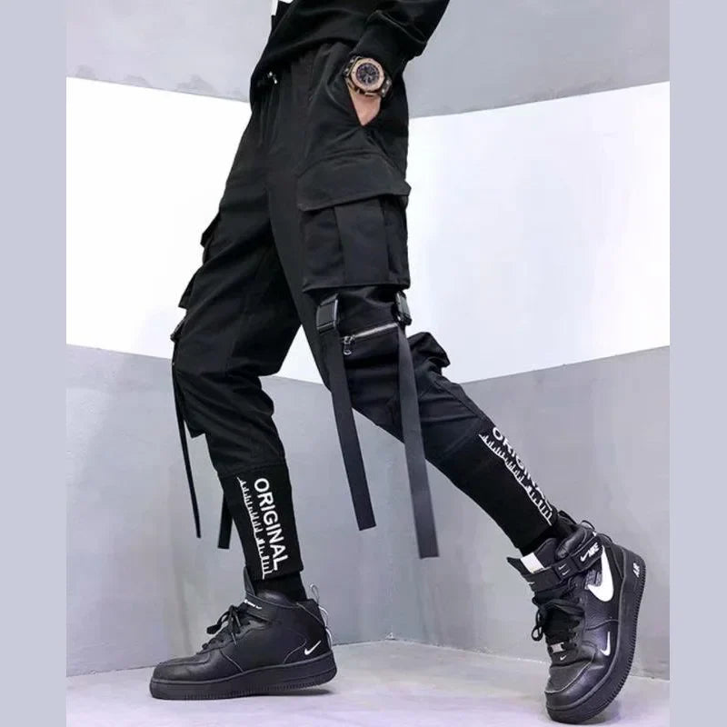 Joggers Men Trendy Streetwear Cargo Pants Teenager Harajuku Japanese Fashion Casual Male Trousers Running Sports Suit