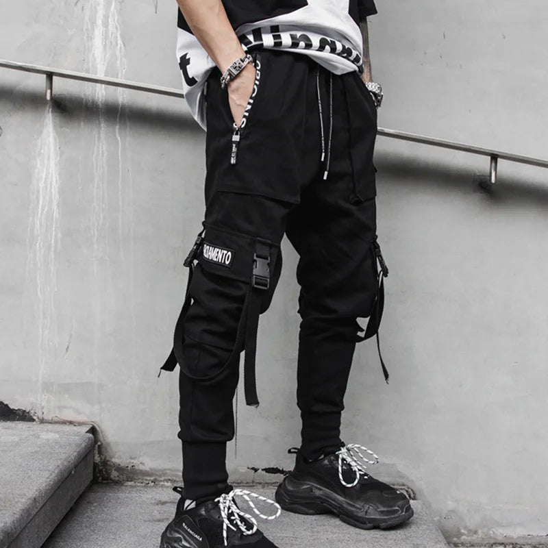 Joggers Men Trendy Streetwear Cargo Pants Teenager Harajuku Japanese Fashion Casual Male Trousers Running Sports Suit
